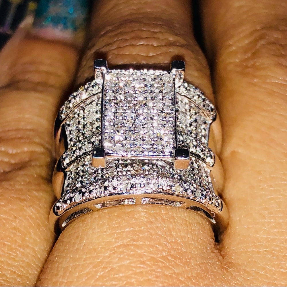 Mesmerizing real diamond Turkish designer ring only 1 ever made like it NOT CZ - Picture 3 of 8